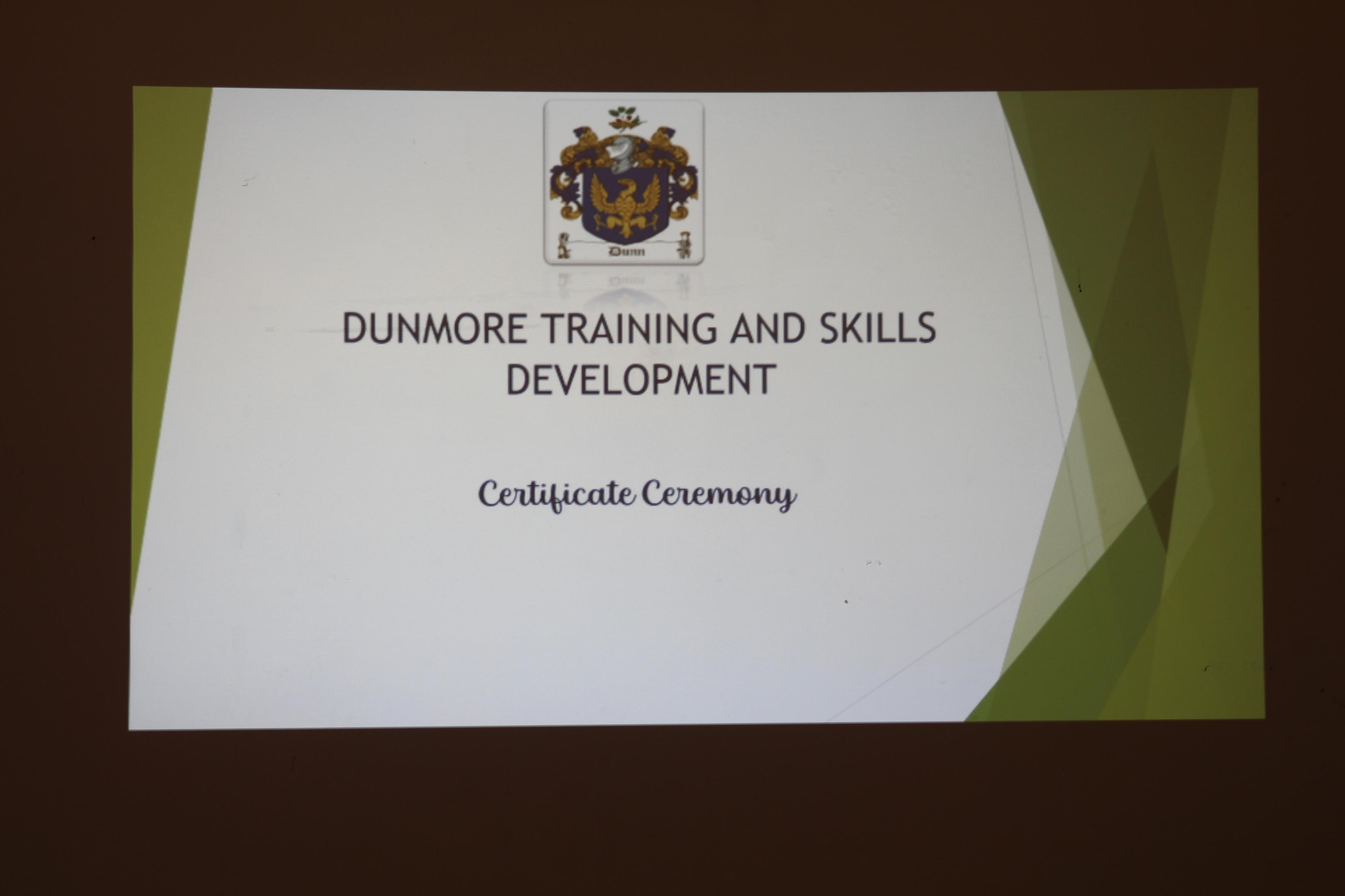 DUNMORE graduates at their certification ceremony