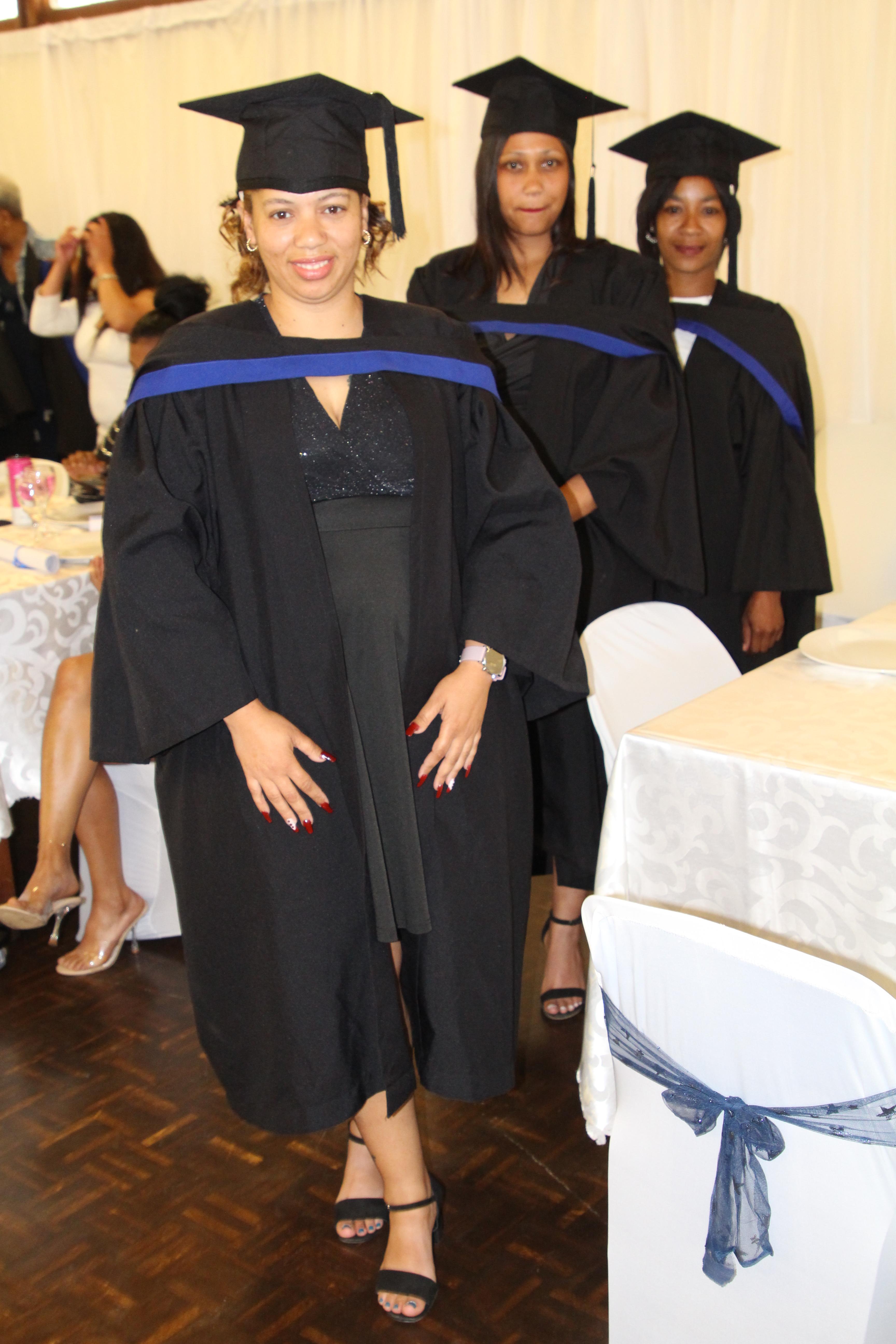 Learners receiving certificates at DUNMORE graduation